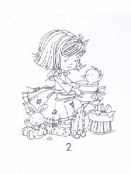 Clear Stamp Dawn, Mädchen mit Spielzeug
